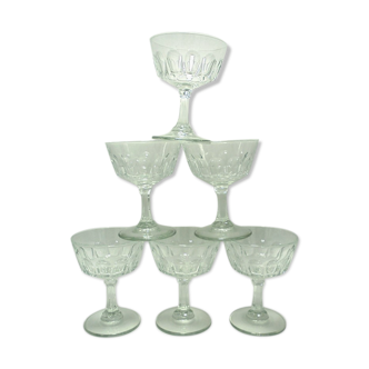 Set of 6 champagne glasses