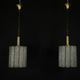 Pair of Murano glass and brass chandeliers