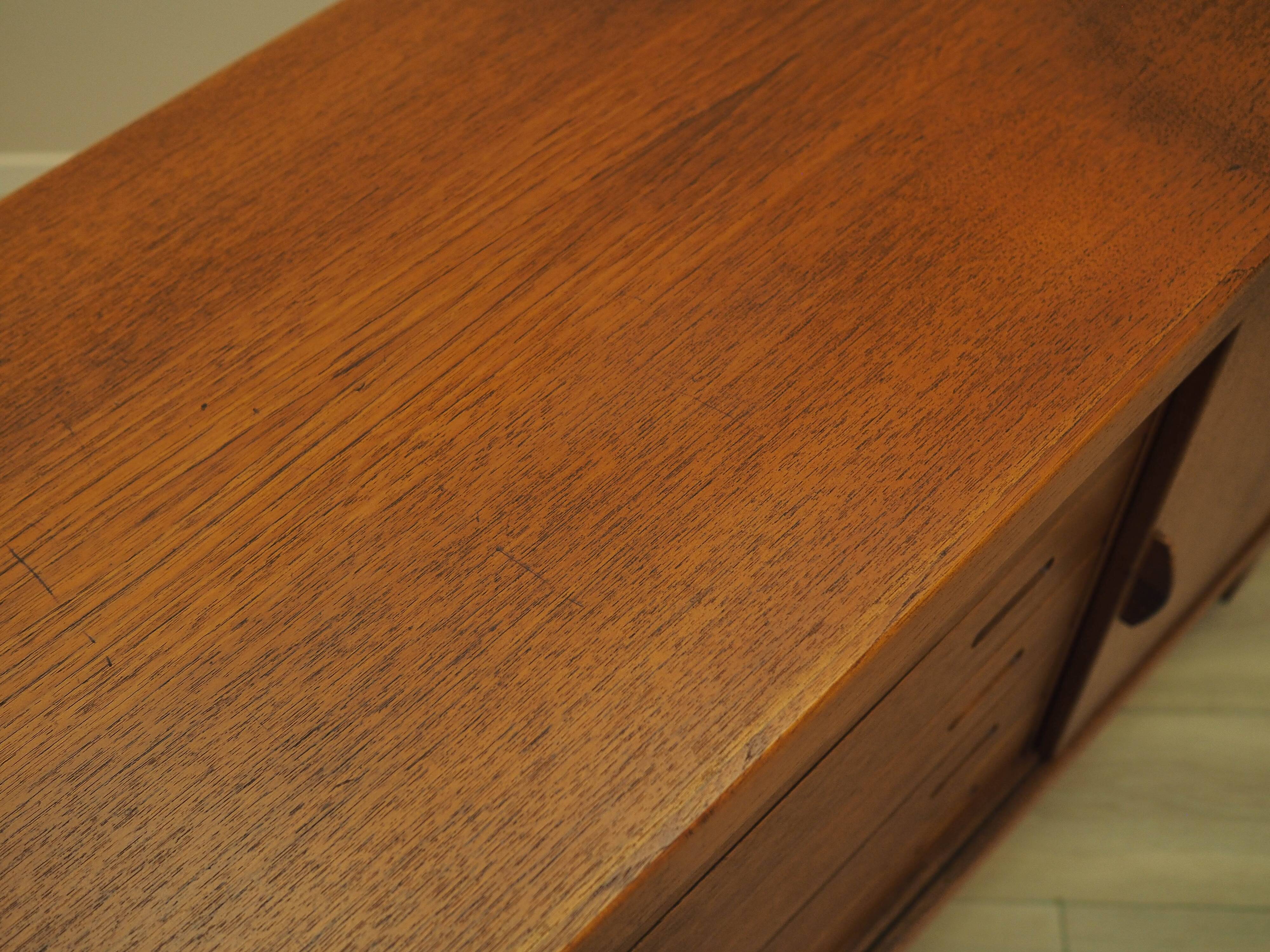 Teak sideboard with sliding doors, Denmark, 1960s