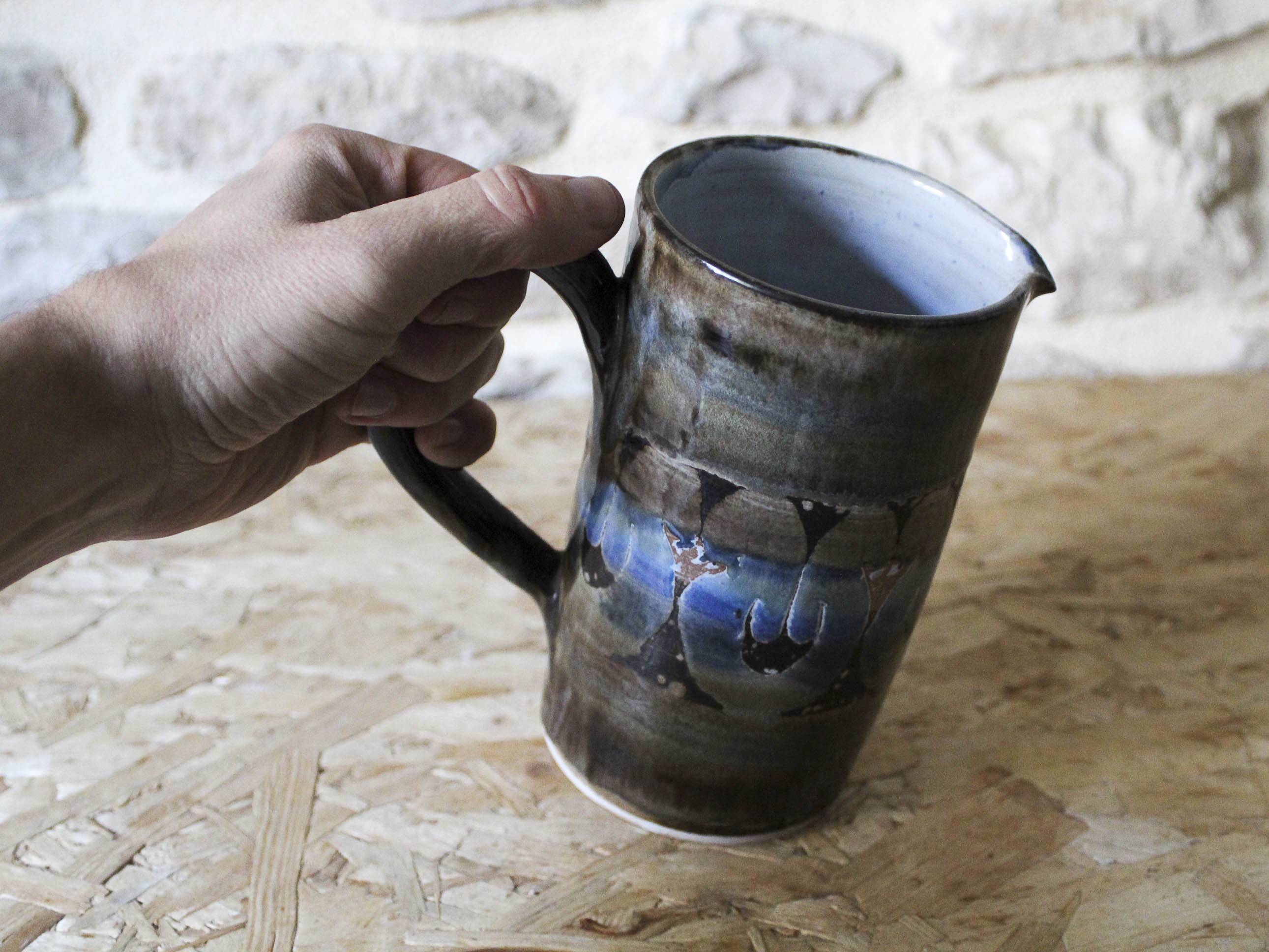 Pichet en céramique émaillé Roland Moreau