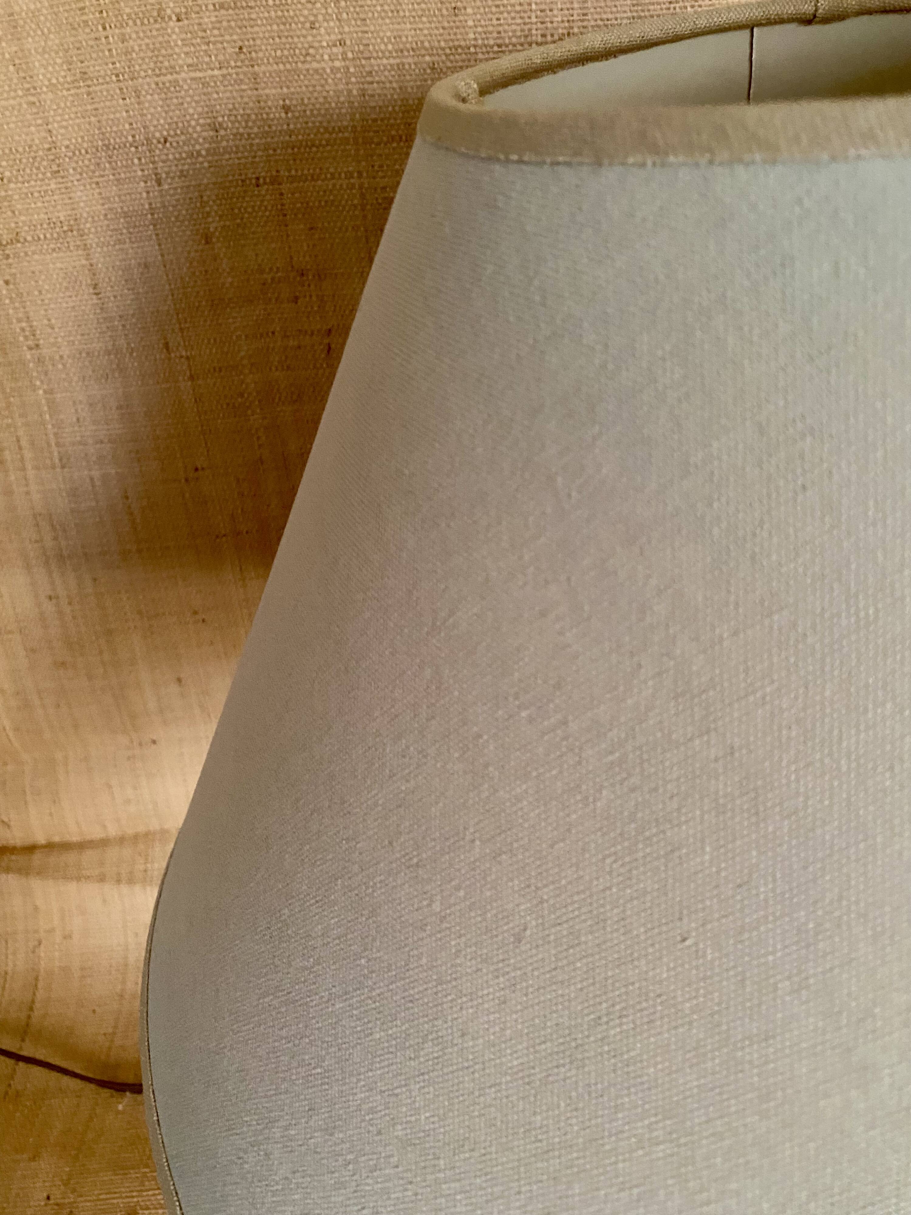 J. Pouchain lamp, fabric shade 1960