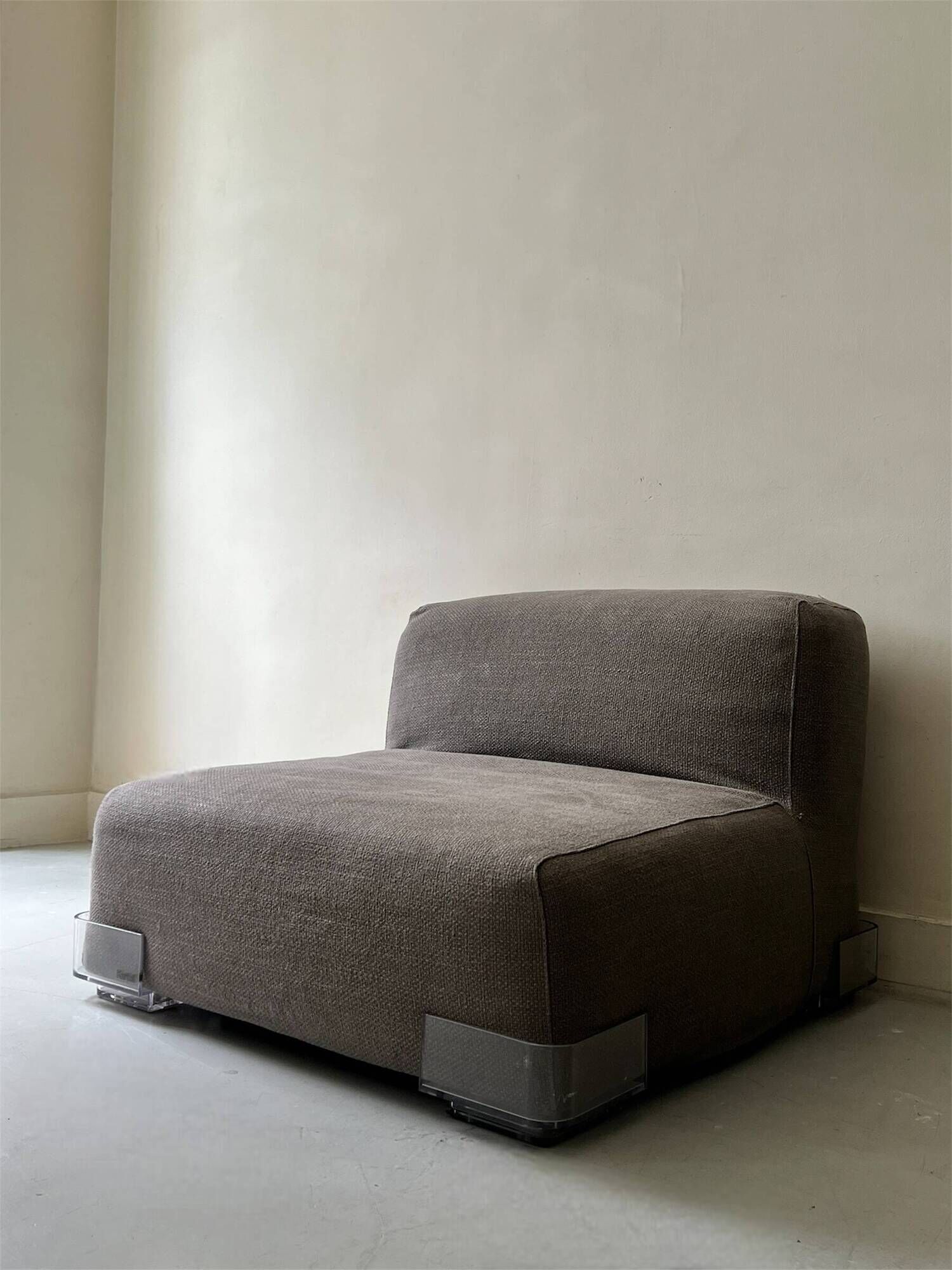 Plastics gray fabric armchair by Piero Lissoni for Kartell, 1970