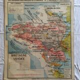 Hatier Kaeppelin school map poster n°10 Brittany Vendée