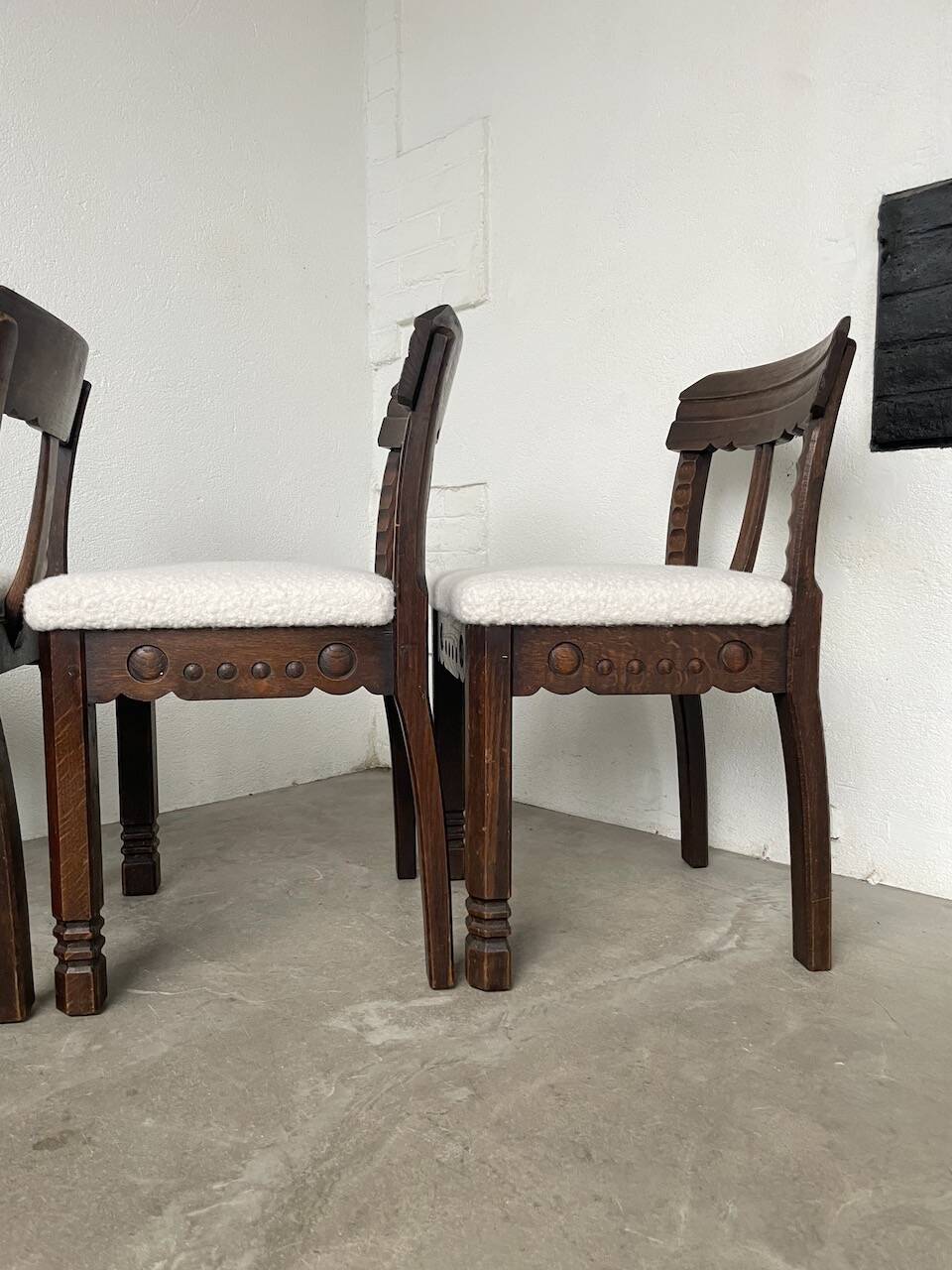 Set of 6 brutalist chairs from the 1940s