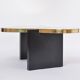 Etched Brass coffee table with Agathe Stones in the style of Lova Creation