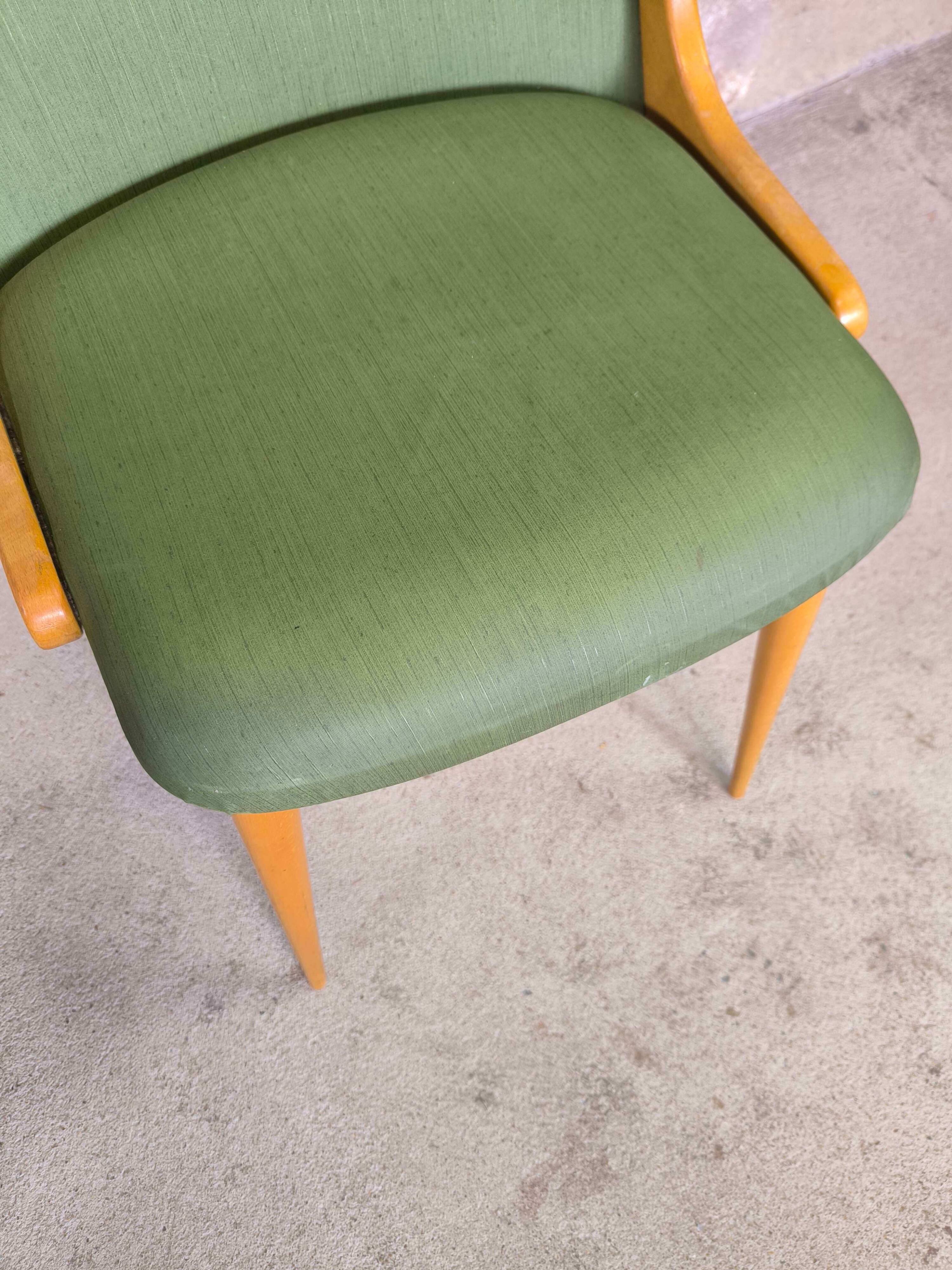 Chaise vintage vinyle vert