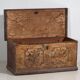 Antique solid gilded wooden chest dated 1846 #86