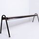 Tubax Black wood and metal bench - Minimalist design - 1950s