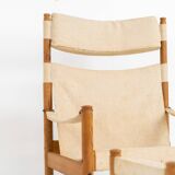 Oak safari chair & ottoman by Niels Eilersen for Erik Wørts