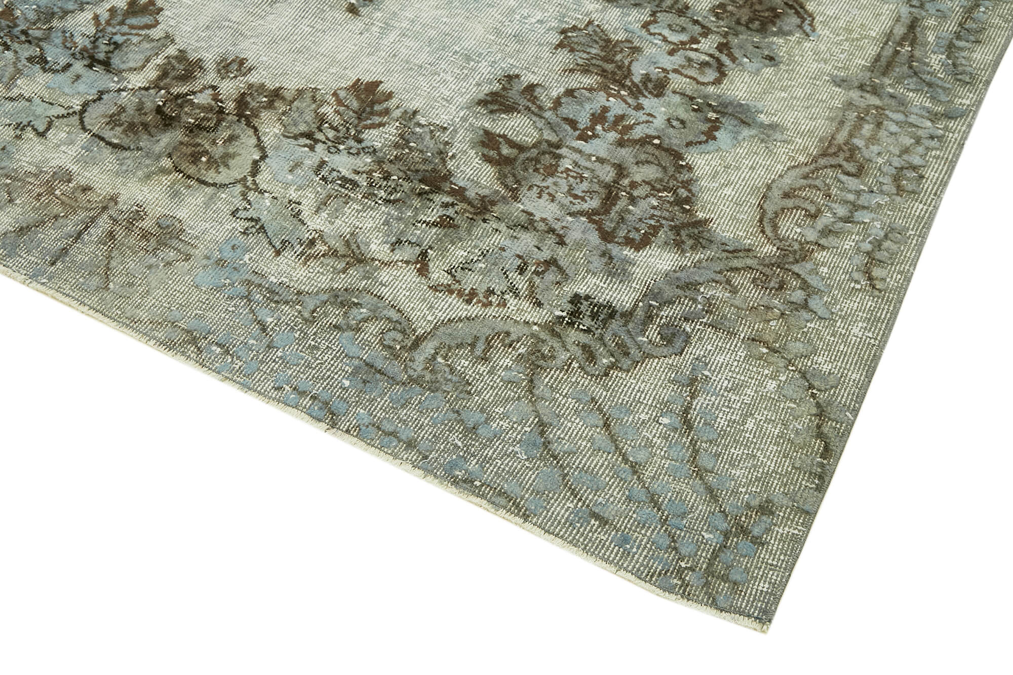 Hand-knotted vintage turkish 1980s 176 cm x 284 cm blue rug