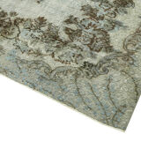 Hand-knotted vintage turkish 1980s 176 cm x 284 cm blue rug