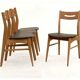 Renovated vintage Scandinavian teak and skaï 1960 chairs
