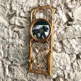 Portemanteau rotin vintage