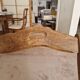 Oak rocking chair with a straw seat.