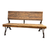Industrial style metal and wood bench