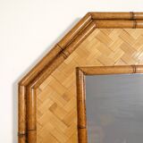 Console with sidetable and mirror in bamboo and rattan