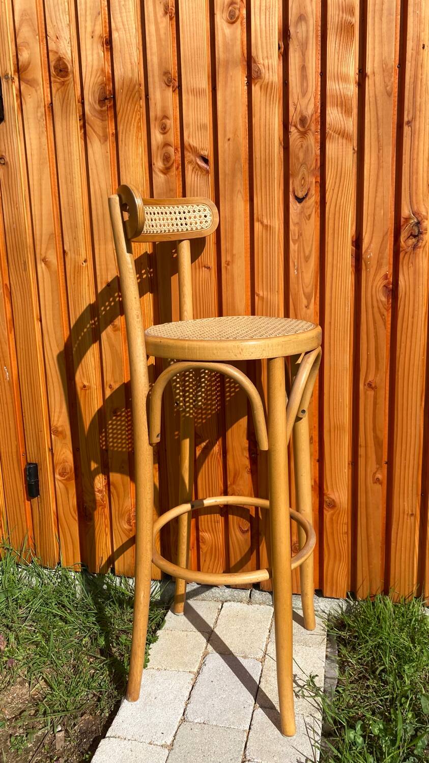 Canework and bentwood bar stools