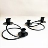 Pair of candlesticks candlesticks black wrought iron