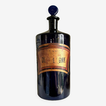 Eau de cologne apothecary bottle in blue glass