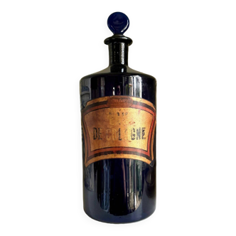 Eau de cologne apothecary bottle in blue glass