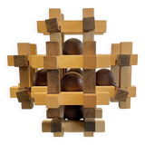Multi-ball wooden puzzle