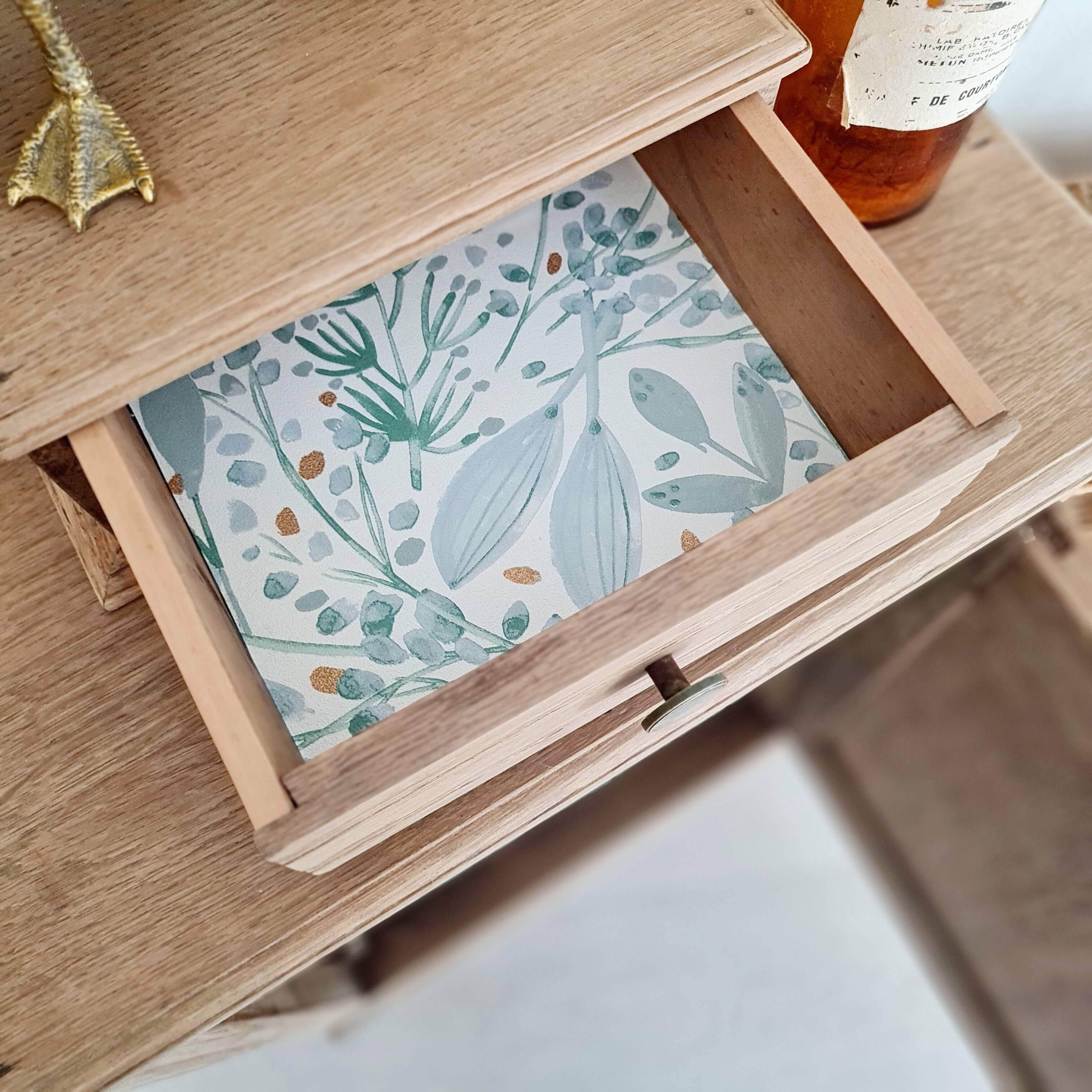 Paire de chevets Art Déco bois brut rénovés
