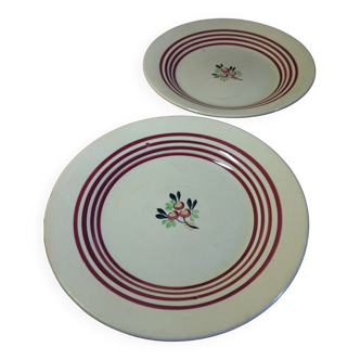 Assiettes fleuries Gien
