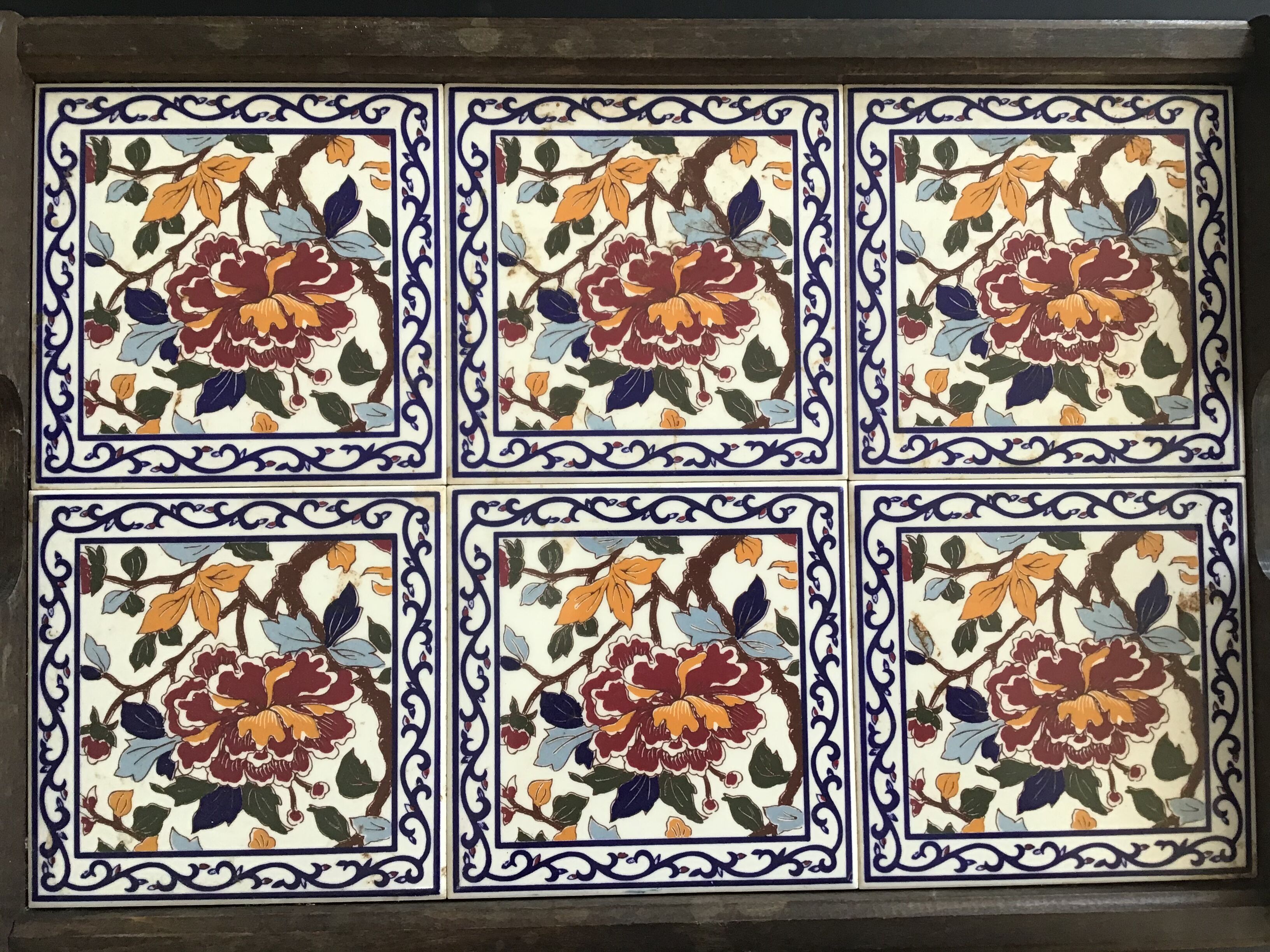 Gien earthenware tile tray