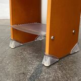 Postmodern CD storage unit in wood, metal, and plastic by Ezech, 1980s.