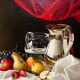 Tableau HST Elena Gualtierotti (born in 1961) "Still Life with Fruits"