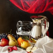 Tableau HST Elena Gualtierotti (born in 1961) "Still Life with Fruits"