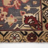 Tapis oriental vintage anatolien rouge bordeaux et noir, laine fait main