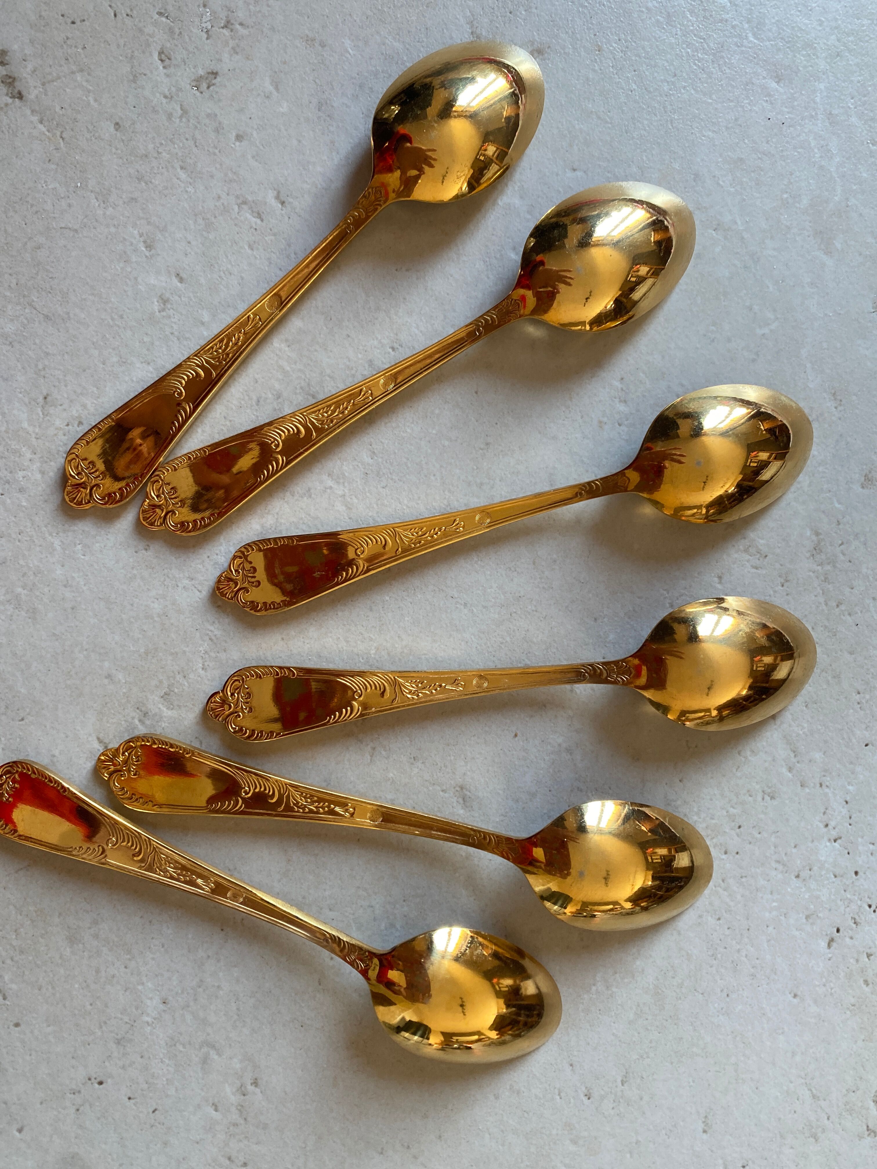 Vintage golden teaspoons