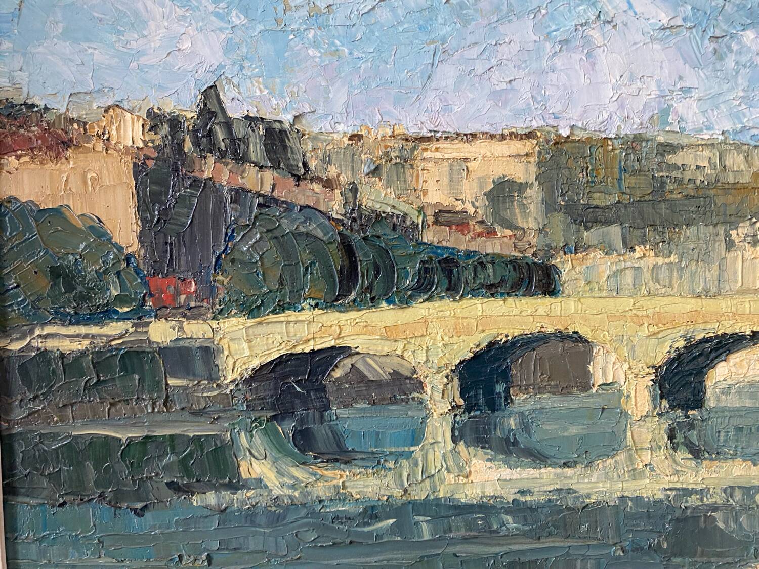 Barges along the Rhône signed