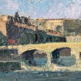 Barges along the Rhone signed