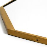 Large unusual Italian Mid Century Modern octagonal brass wall mirror