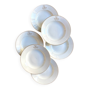 6 assiettes creuses en - porcelaine