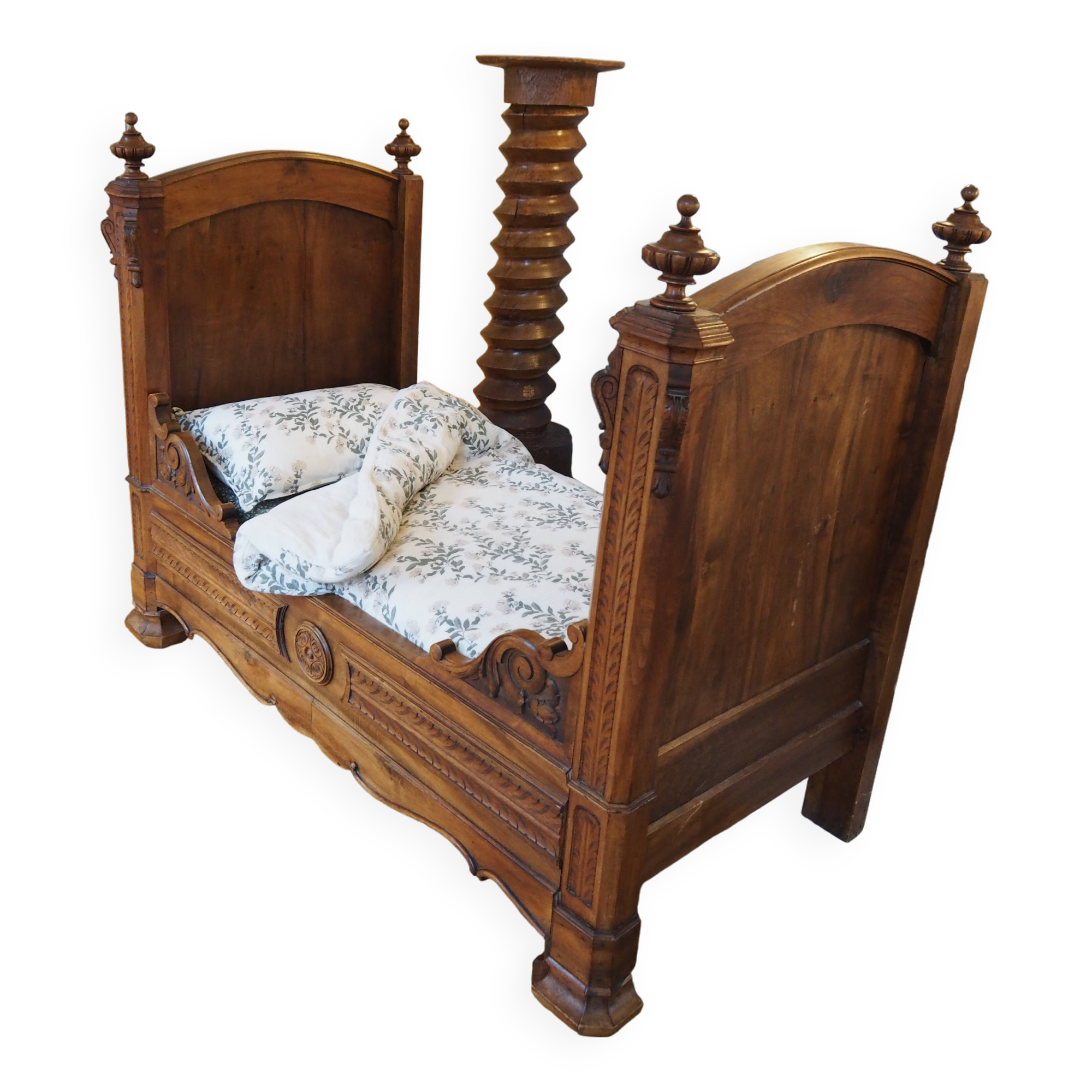 Antique carved wooden bed