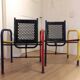 Paire de chaises cubistes en métal France des années 1950.