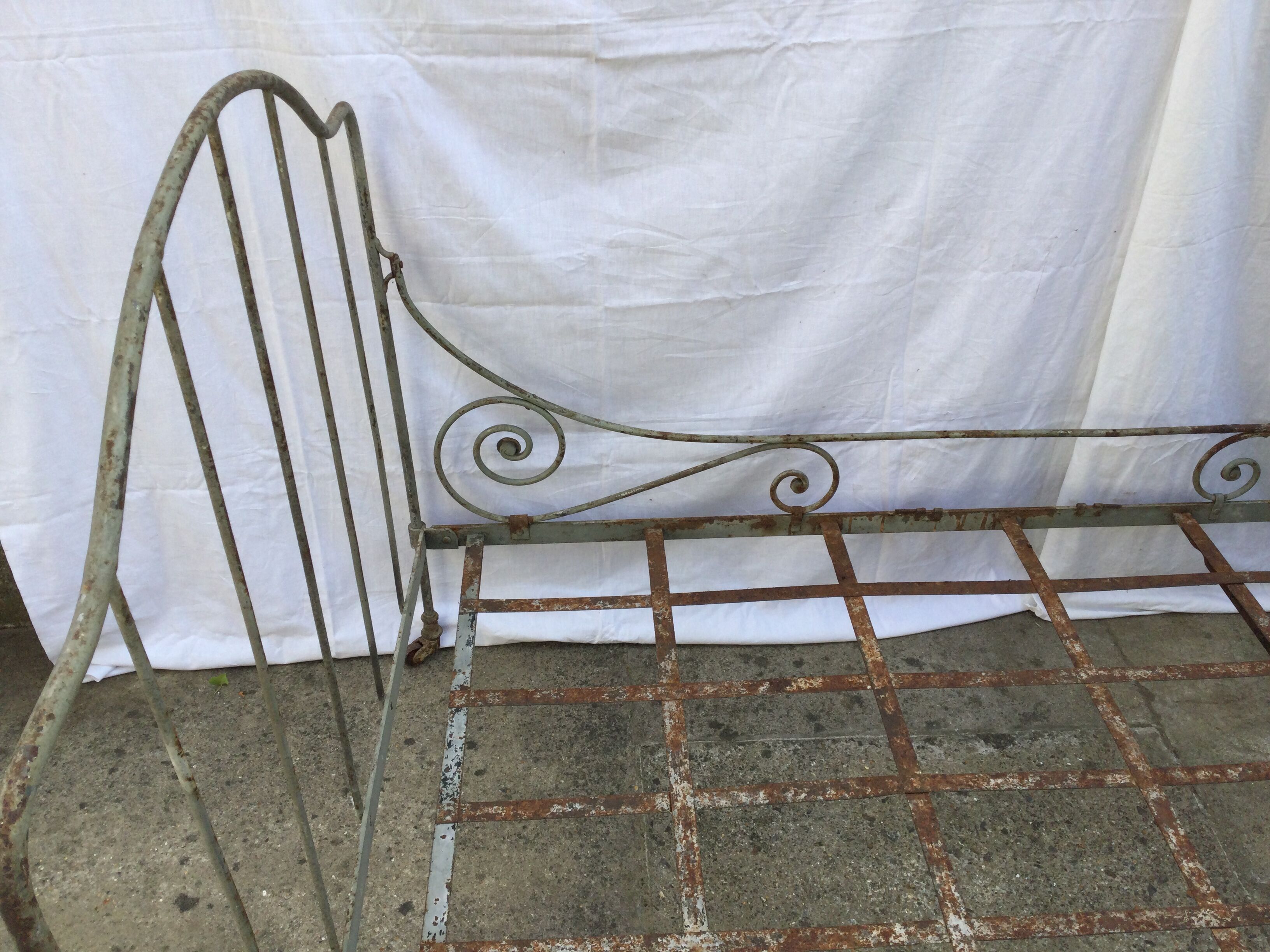 Wrought iron folding bed