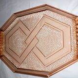 Art Deco pink glass transparent dish