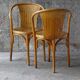 Pair of bistrot wood-curved armchairs fischel n ° 15 e 1930