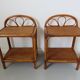 Pair of rattan and bamboo bedside tables 1970s