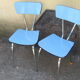Set de 4 chaises en formica bleu