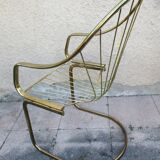 70s gold metal armchair