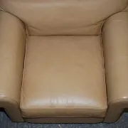 Brown Leather Latte Armchairs by Multi York England, Set of 2
