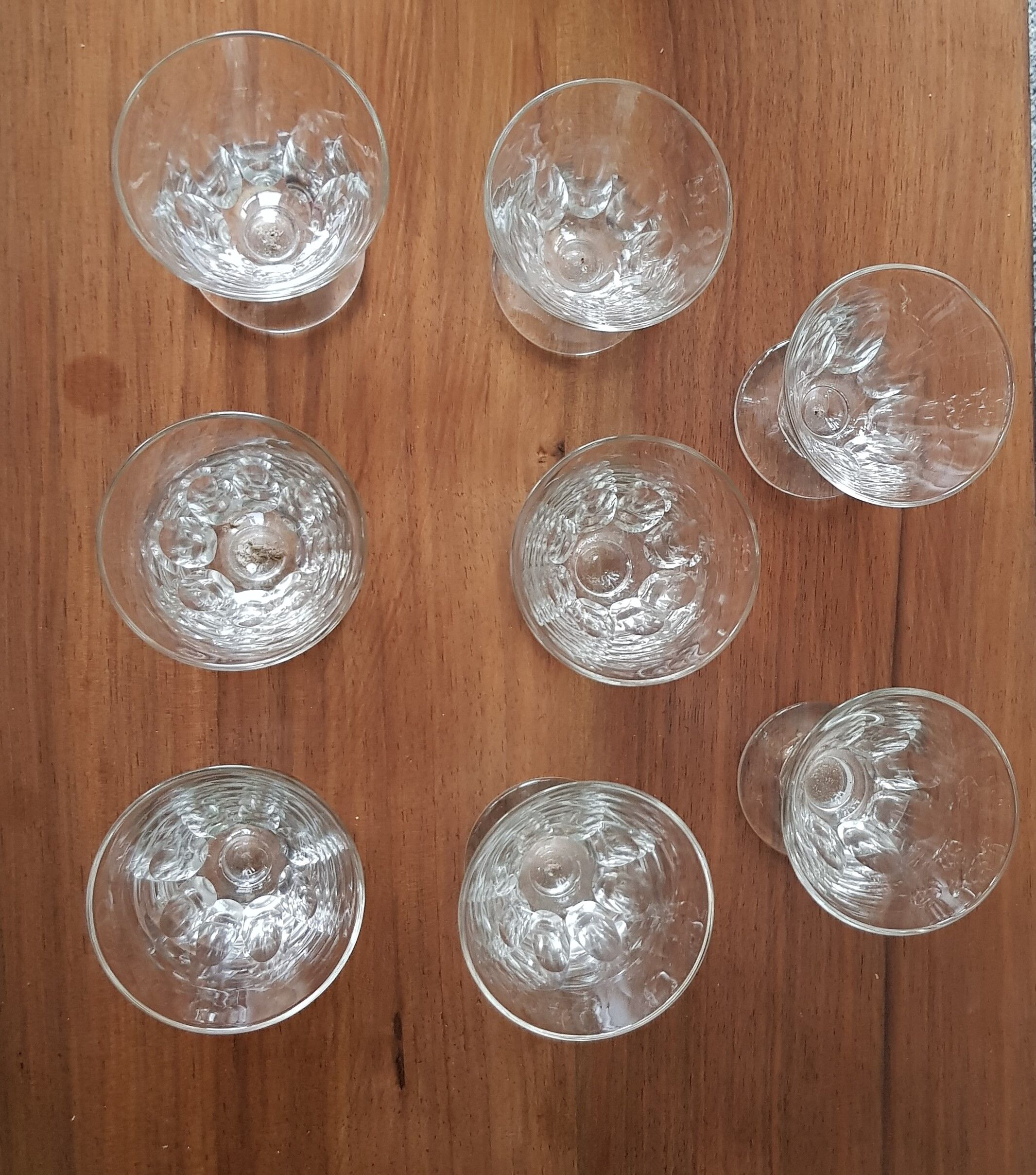 8 crystalline glass glasses