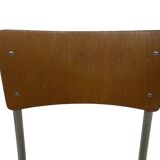 Vintage school chair 1960s minimalist design wood and metal