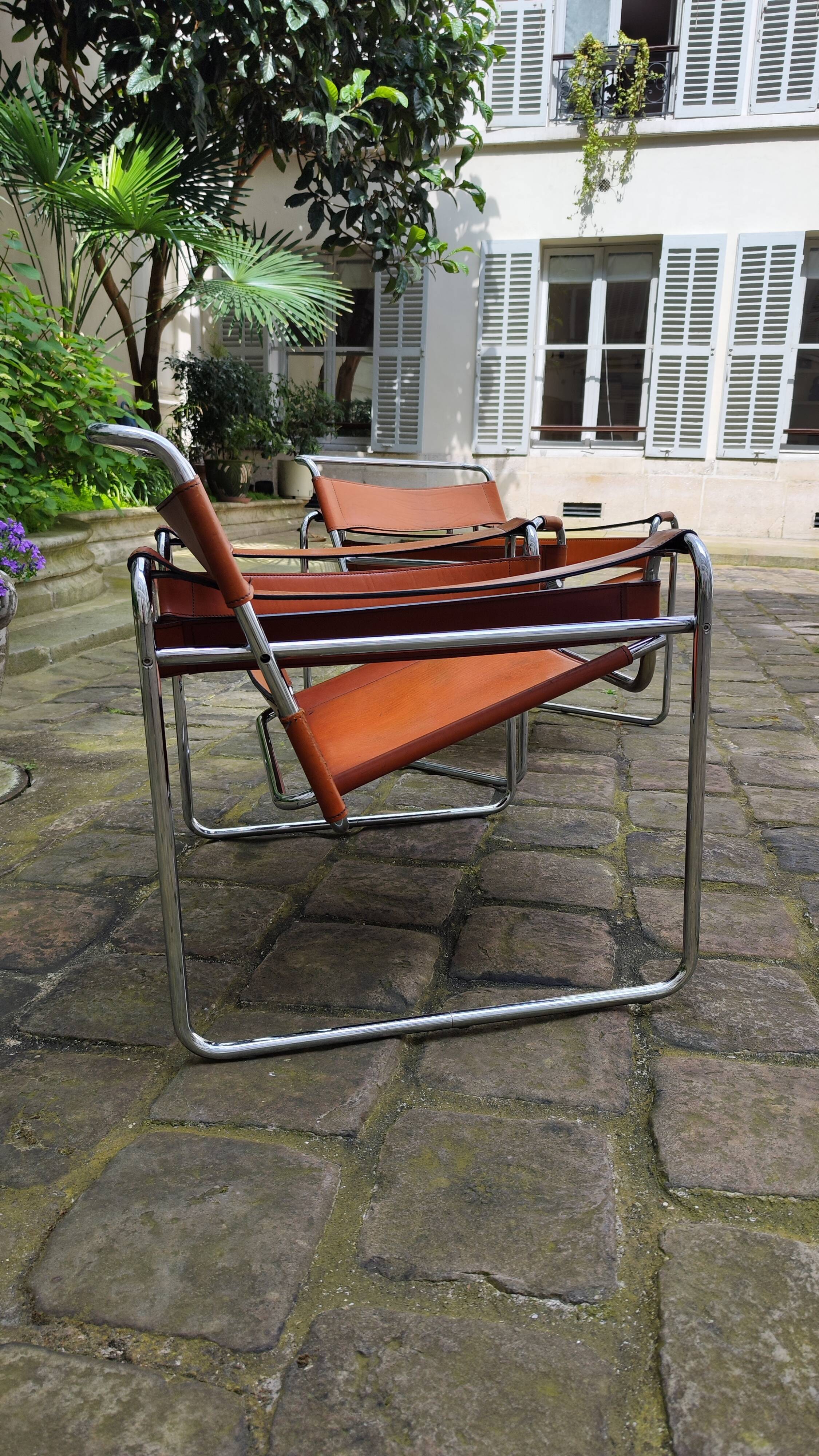 Pair of armchairs Marcel Breuer Wassily fasem 1983