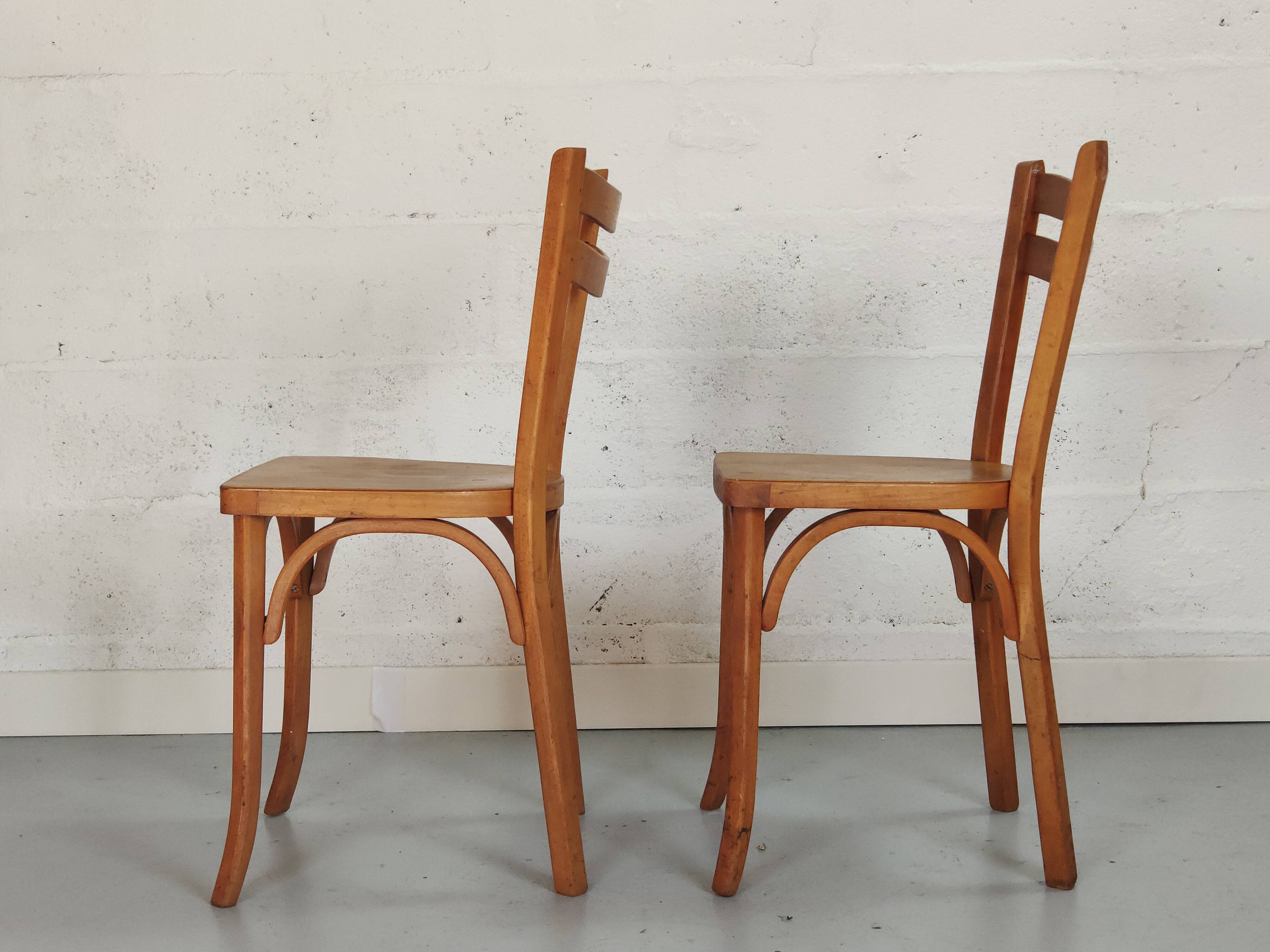 Pair of vintage Baumann bistro chairs